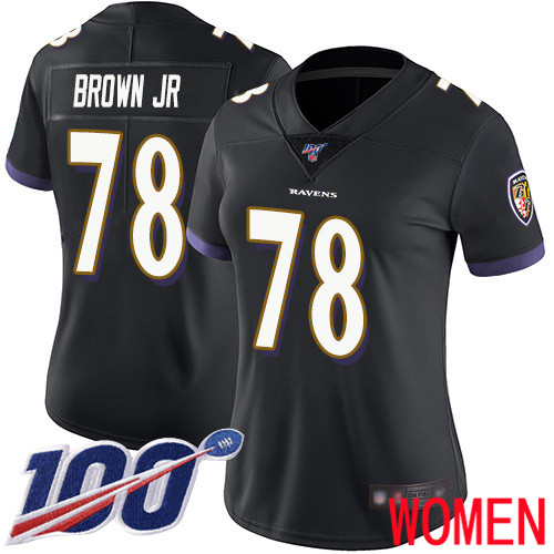 Baltimore Ravens Limited Black Women Orlando Brown Jr. Alternate Jersey NFL Football 78 100th Season Vapor Untouchable
